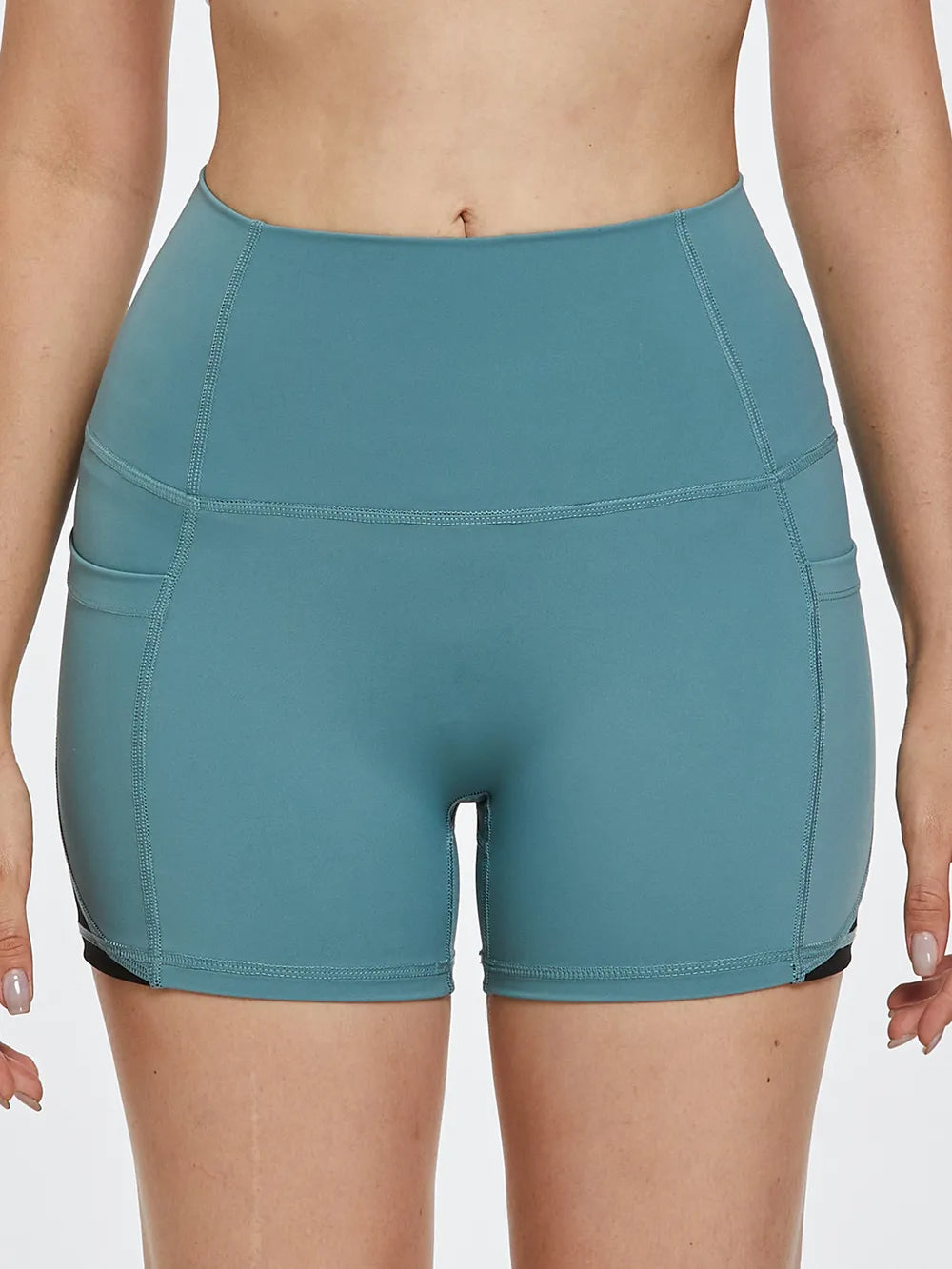 High waist active shorts editorial view