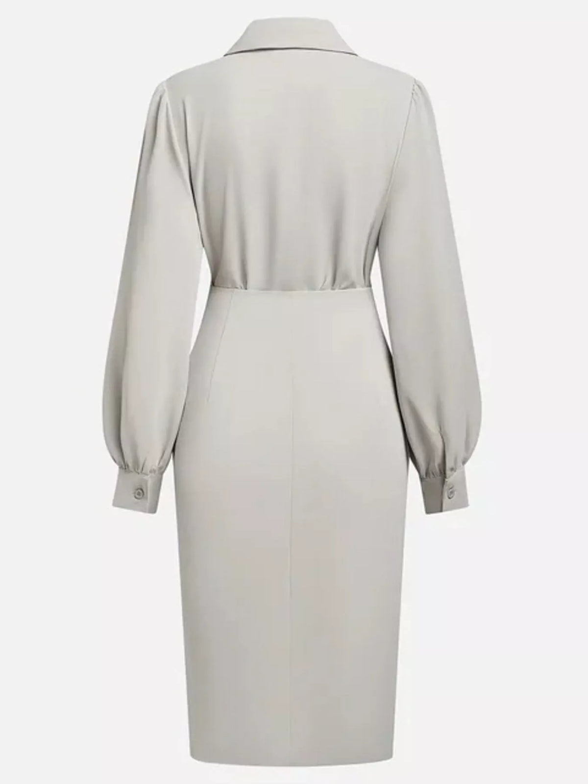 ruched midi shirt dress close up