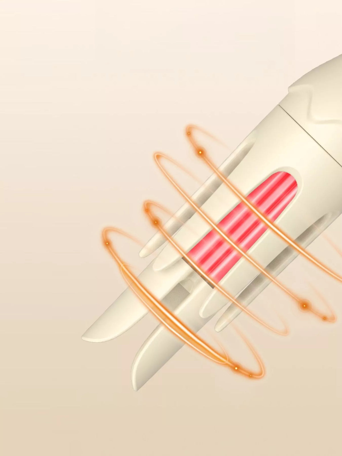 Automatic curler in use on hair