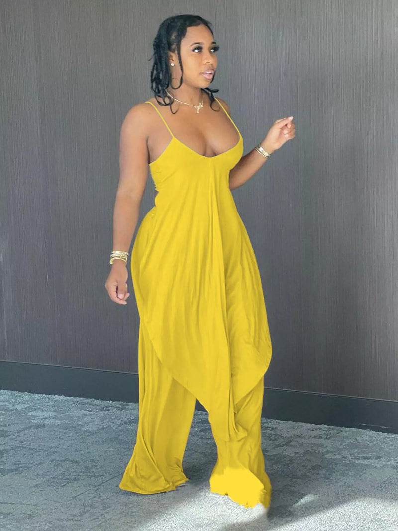 Asymmetrical hem cami and pants set front view