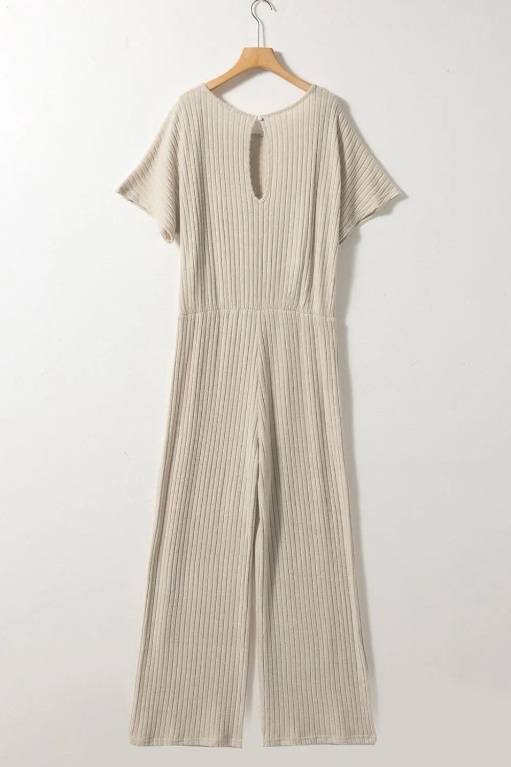 Ribbed Knit Wide Leg Jumpsuit - Fashorio