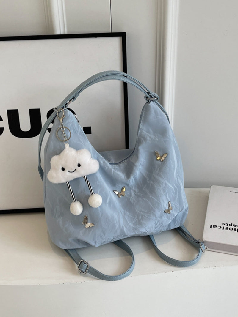 Convertible cloud charm shoulder bag front view