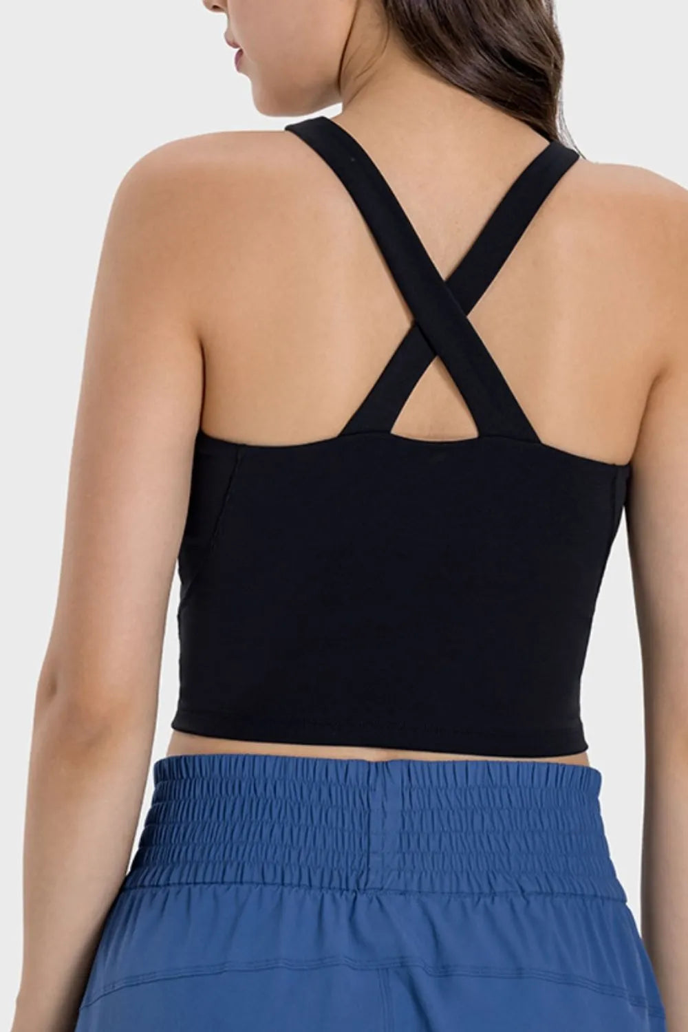 Millennia Crisscross Grecian Neck Active Cami - Fashorio