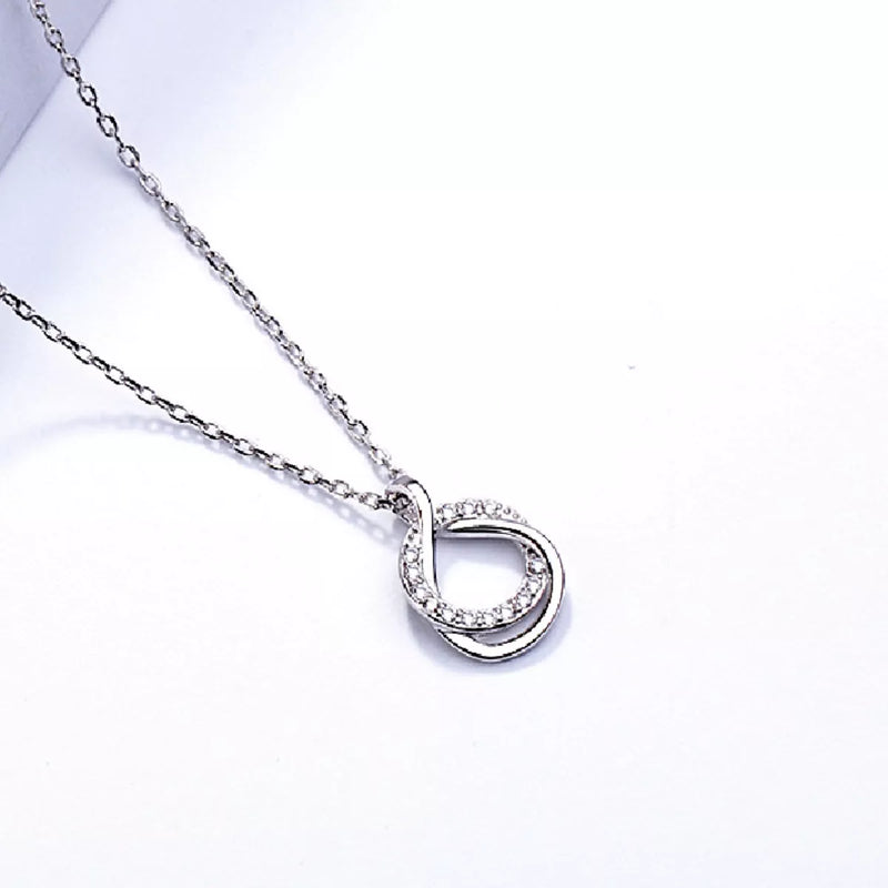 925 sterling silver zircon pendant necklace front view