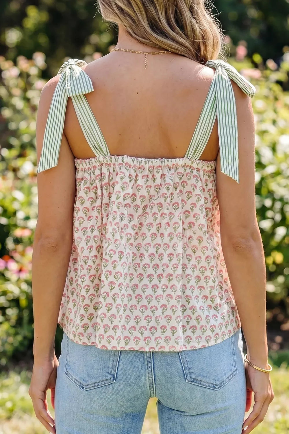 Dusty pink floral cami side view