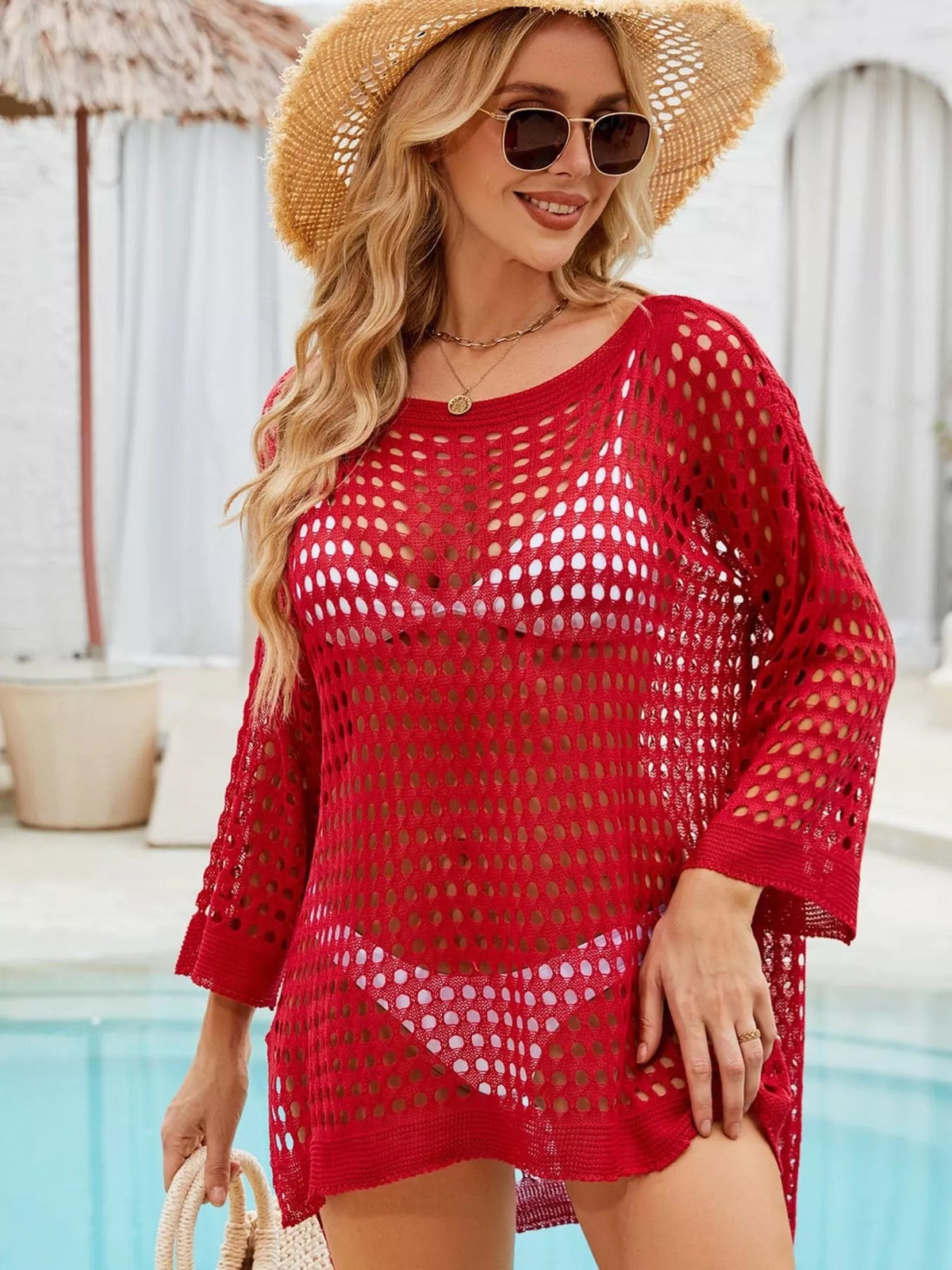 Crochet Knit Slit Cover Up additional view