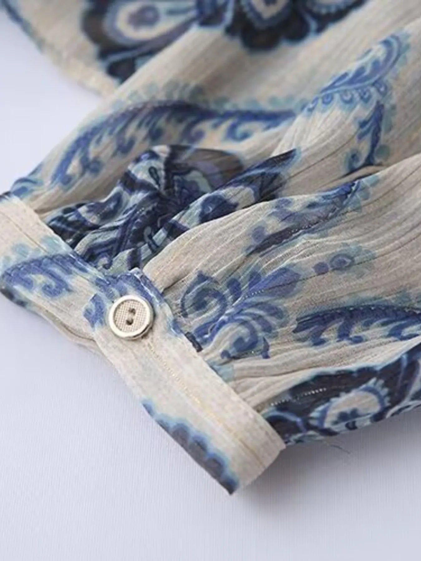 Printed Button Up Long Sleeve Dress - Fashorio