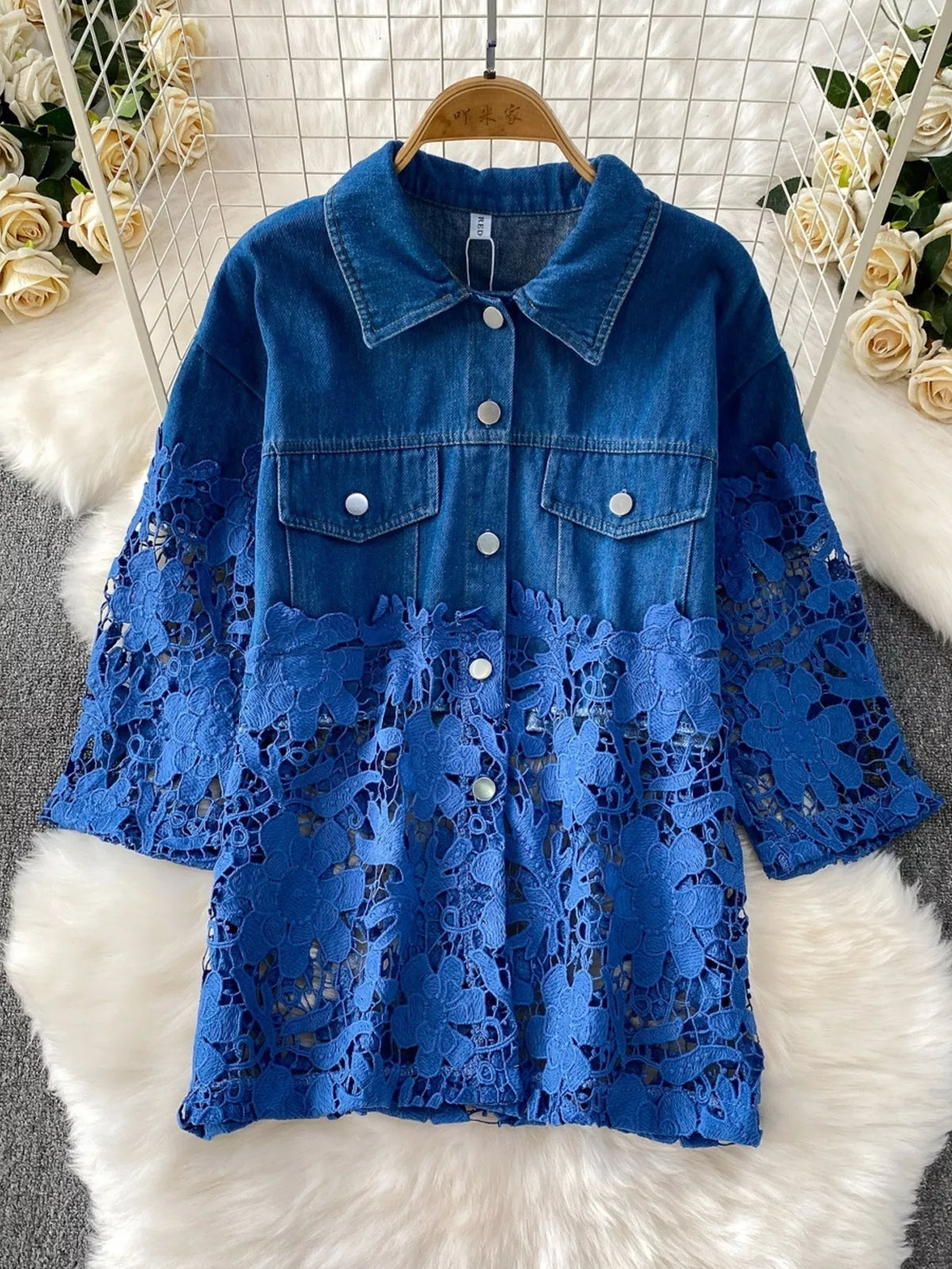 Coordinated lace set full length