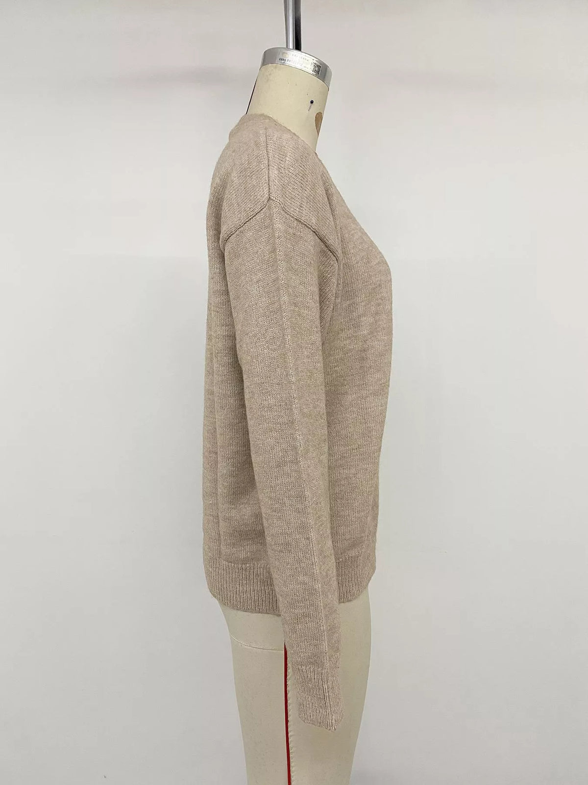 Button Detail Drop Shoulder Long Sleeve Sweater view 11