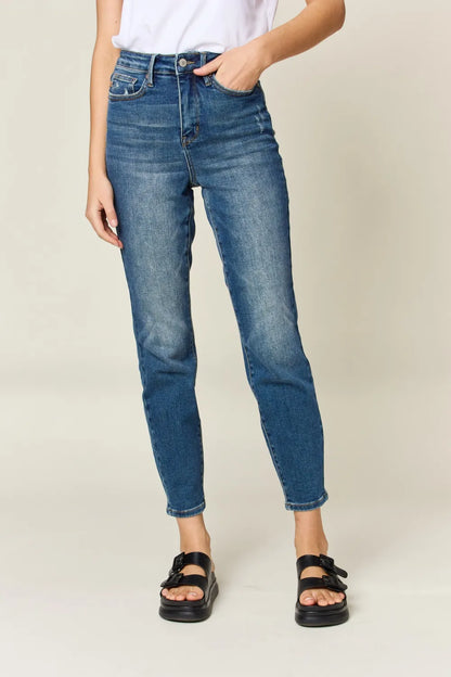 Judy Blue Full Size Tummy Control High Waist Slim Jeans - Fashorio