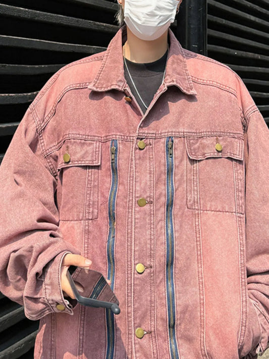 Men's Plus Size Button Up Long Sleeve Denim Jacket - Fashorio
