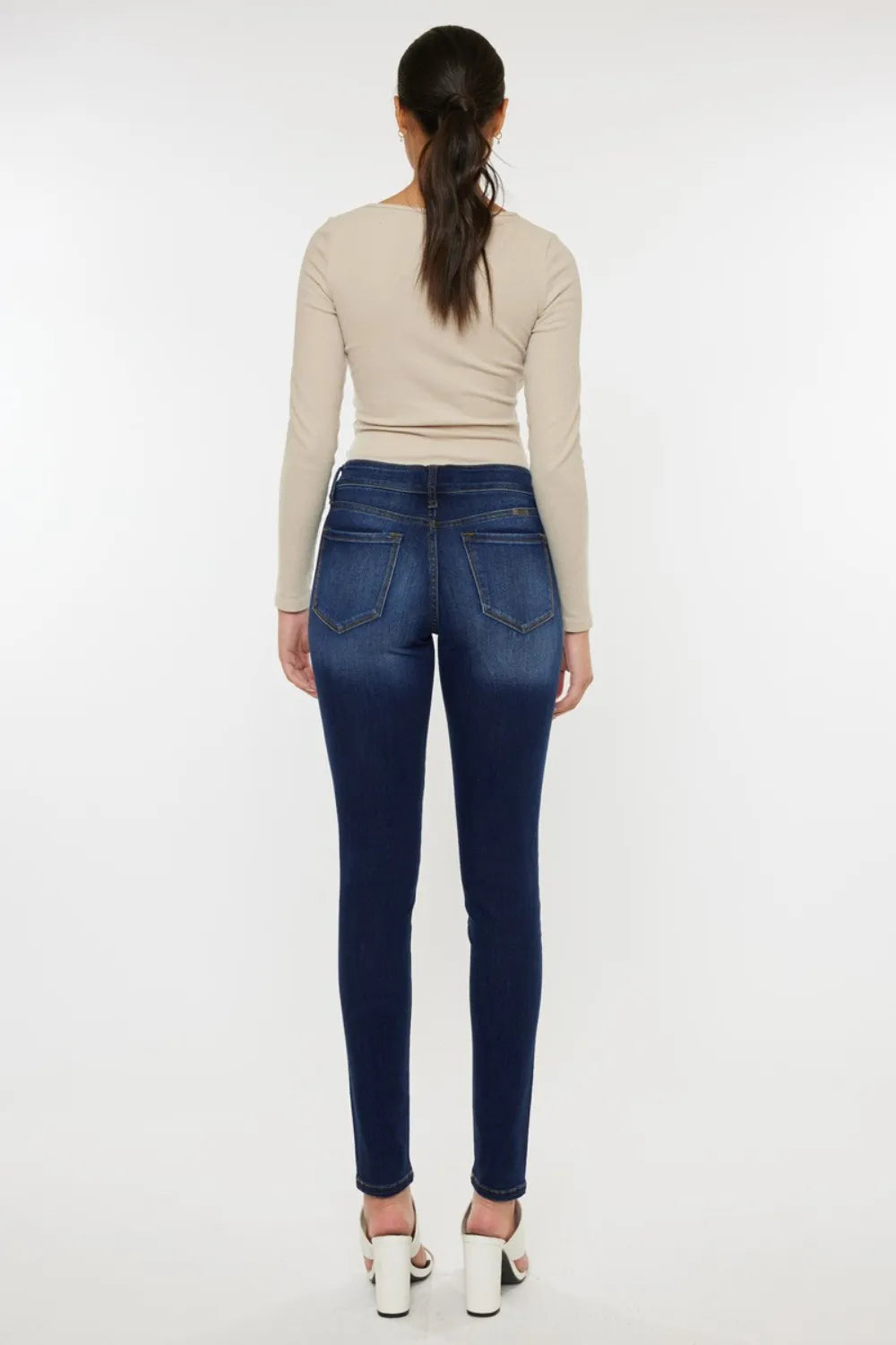 Kancan Mid Rise Gradient Skinny Jeans - Fashorio