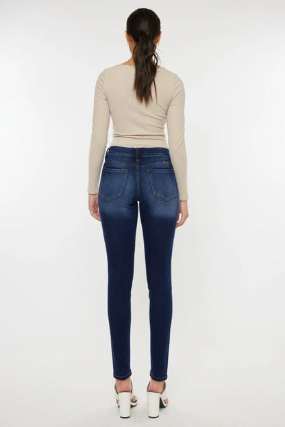 Kancan Mid Rise Gradient Skinny Jeans - Fashorio