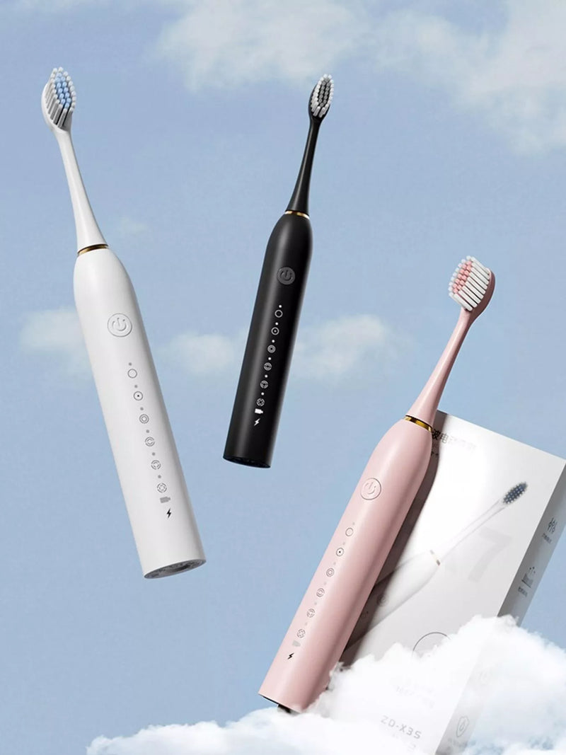 Rechargeable electric toothbrush in white