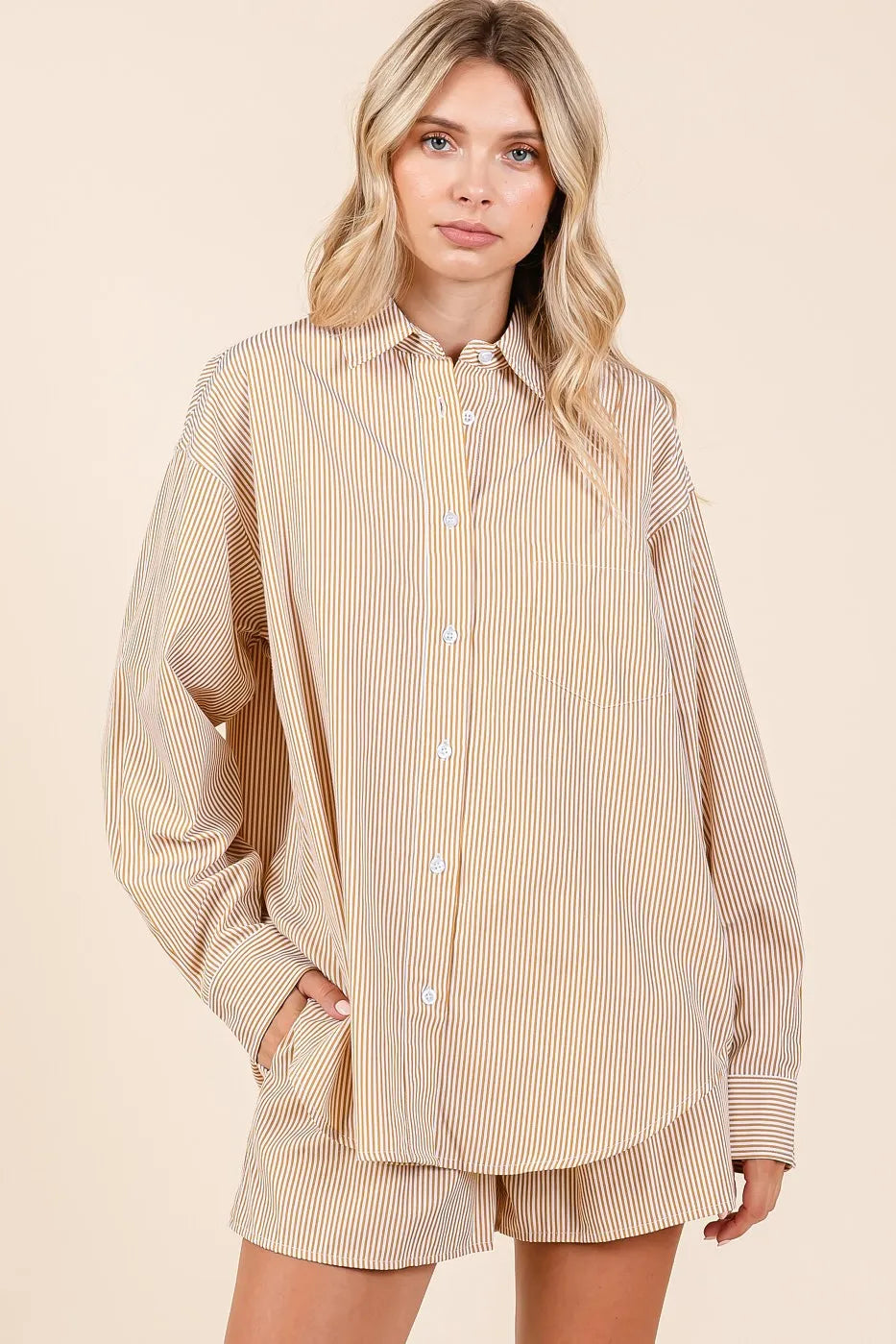 Mittoshop Striped Shirt and Shorts Set - Fashorio