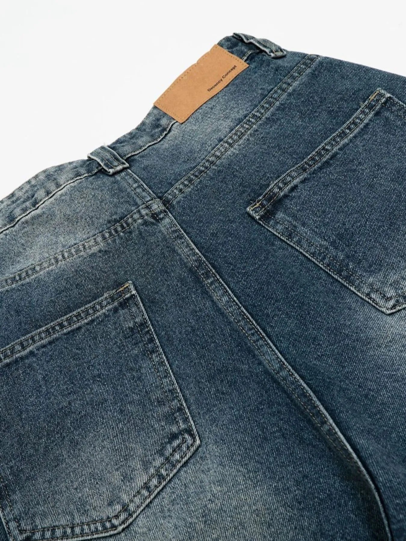 Men's Pearl Embellished Wide Leg Denim Shorts - Fashorio
