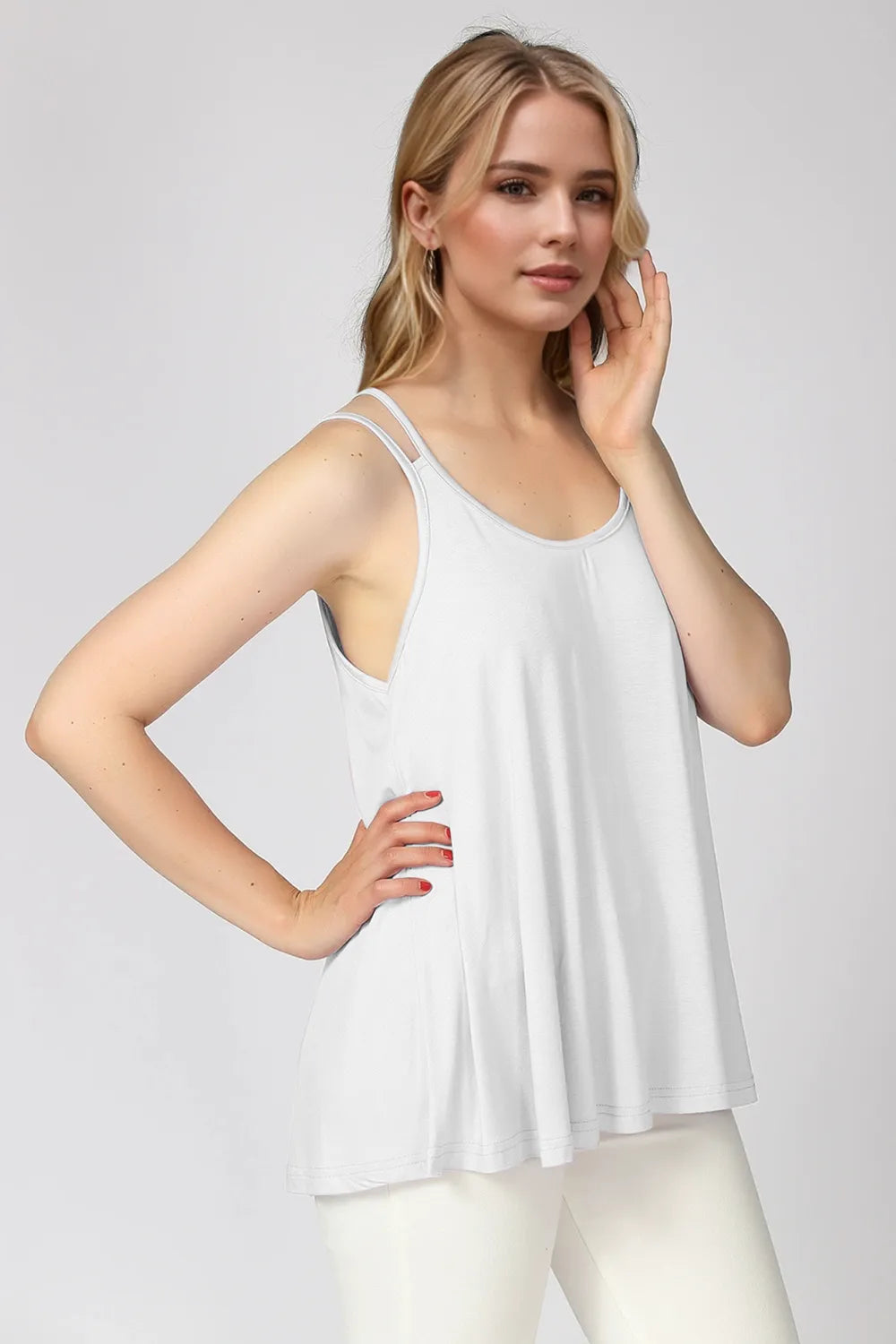 Dark gray bamboo camisole front view
