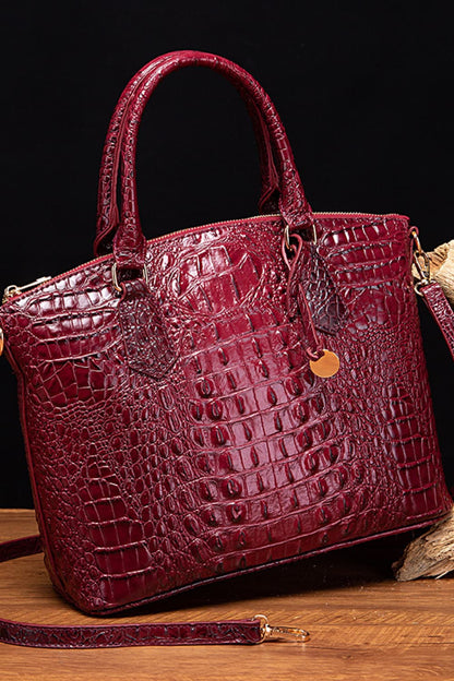 PU Leather Handbag Wine One Size - Fashorio