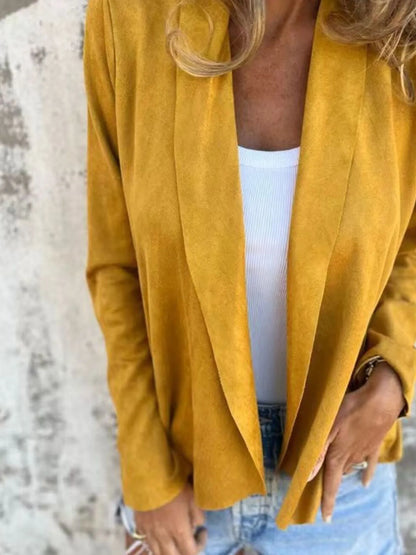 Full Size Open Front Casual Cardigan Plus Size - Fashorio