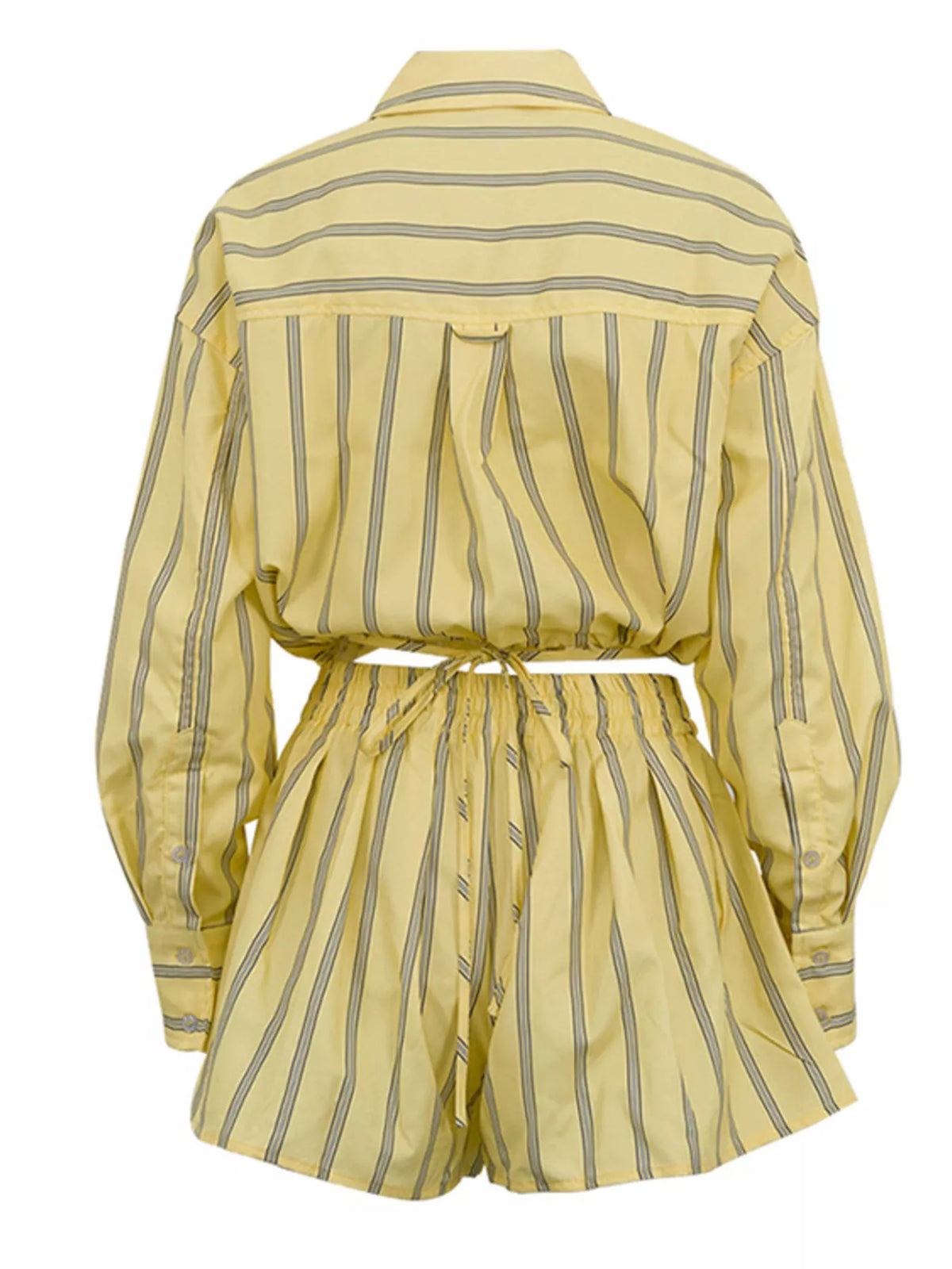 Striped Button Up Shirt and Shorts Set, view 7
