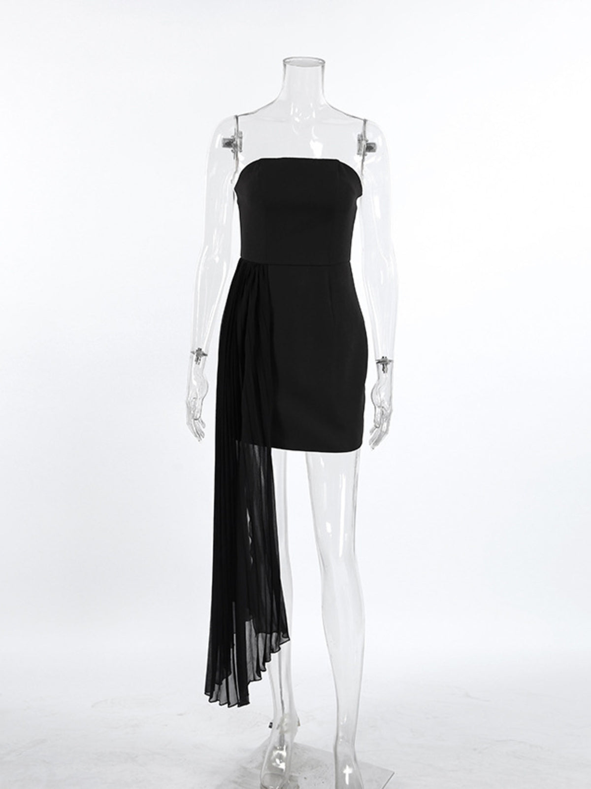 Strapless mini dress side view