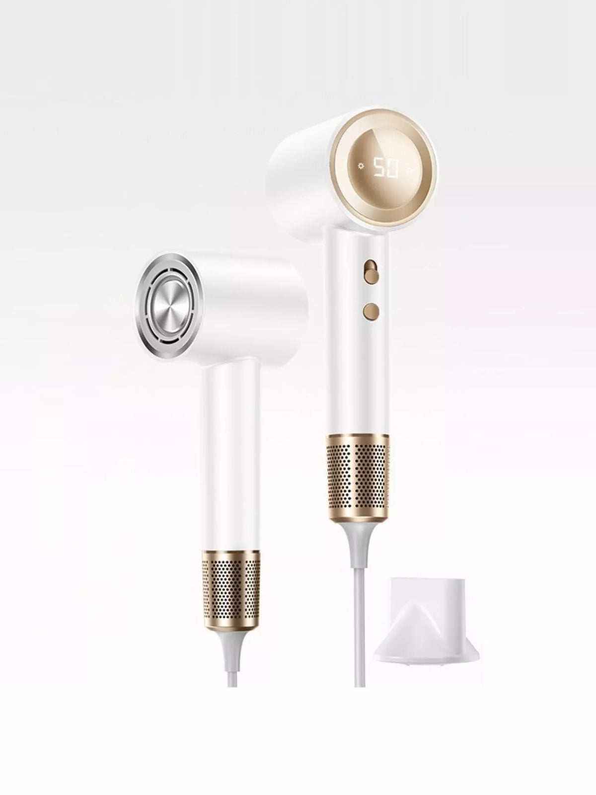Hair dryer with magnetic nozzle
