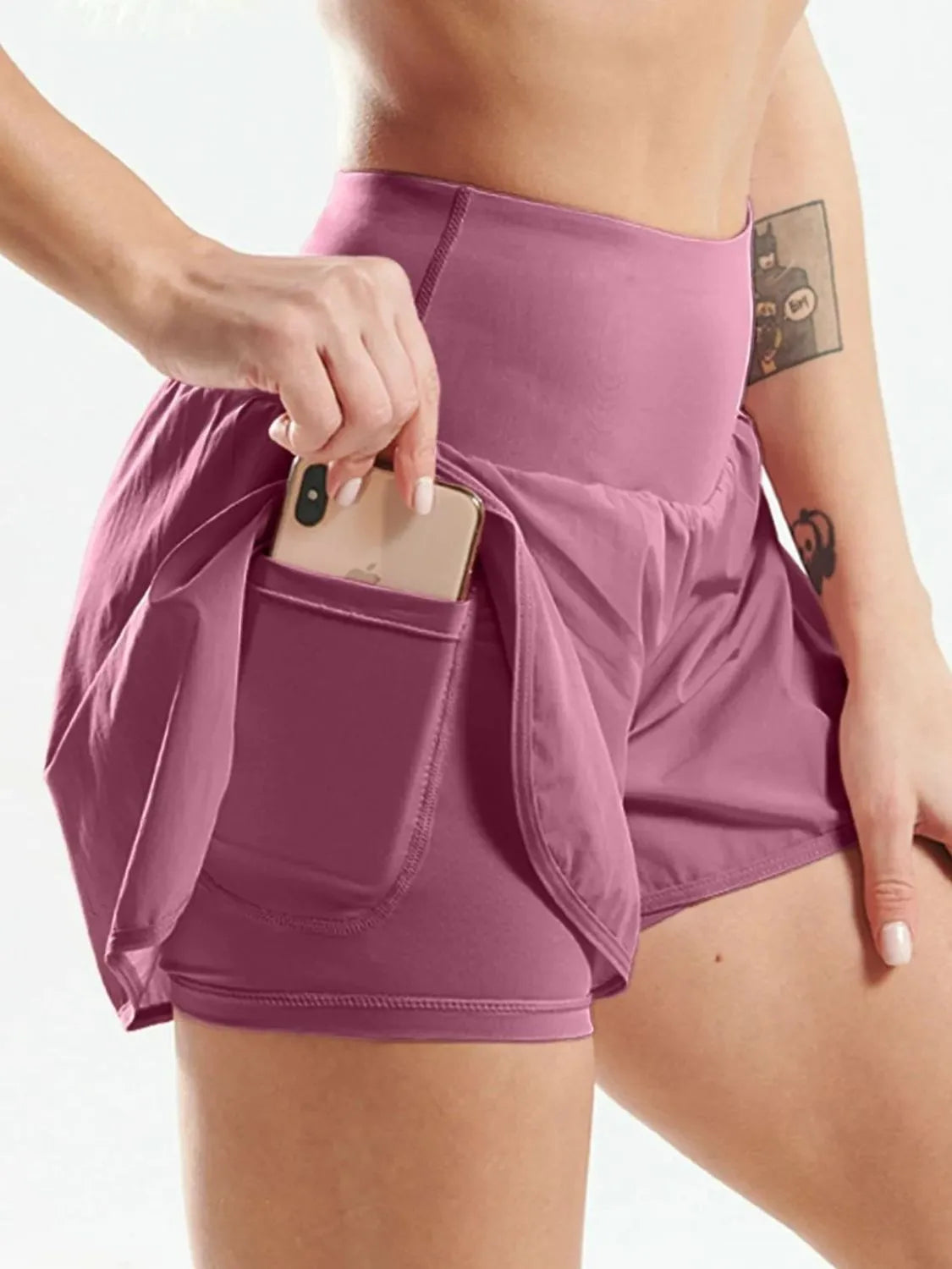 Pocketed High Waist Active Shorts - Fashorio