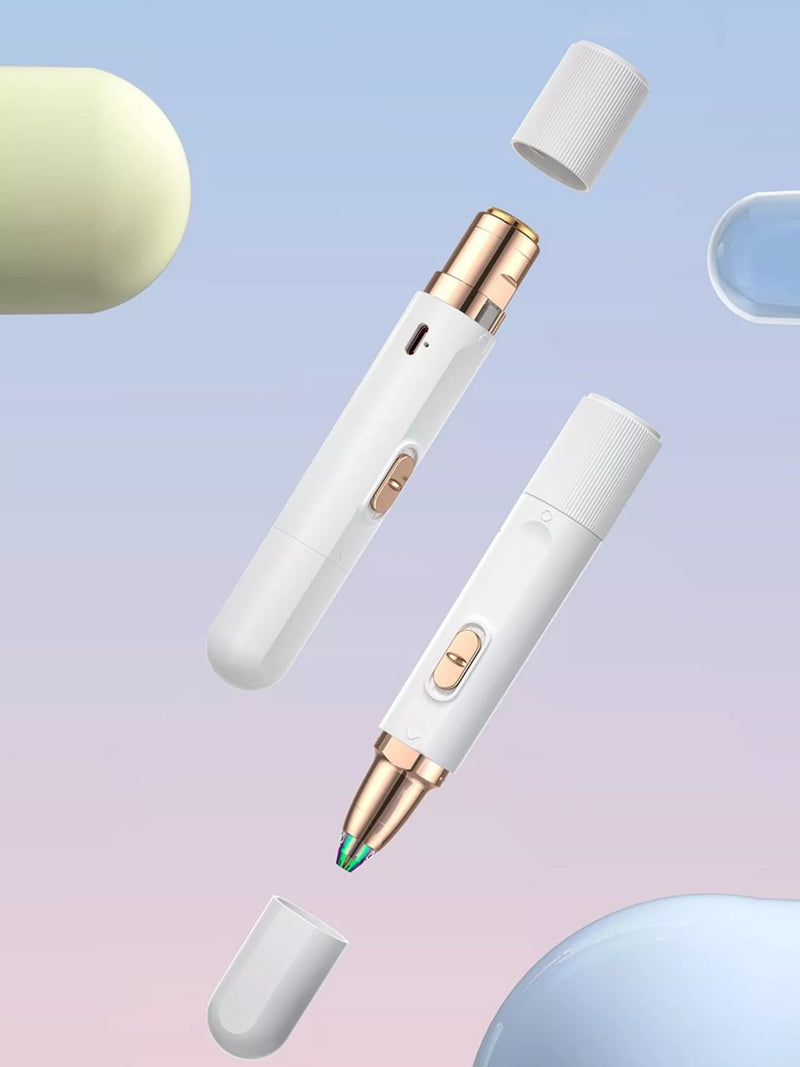 Dual head painless hair removal pen in white