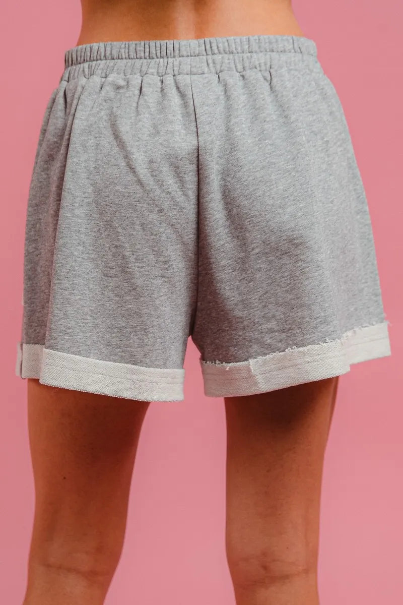 BiBi French Terry Knit Shorts with Side Pocket - Fashorio