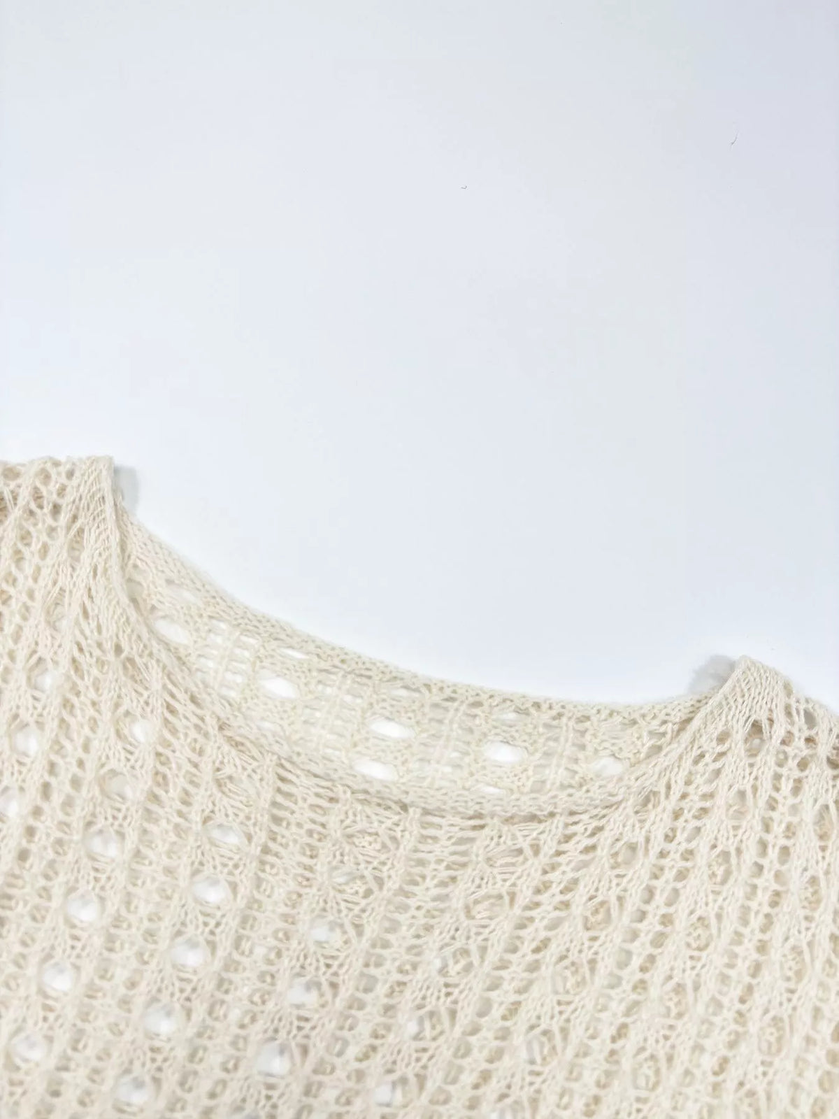 Womens dropped shoulder crochet top full look