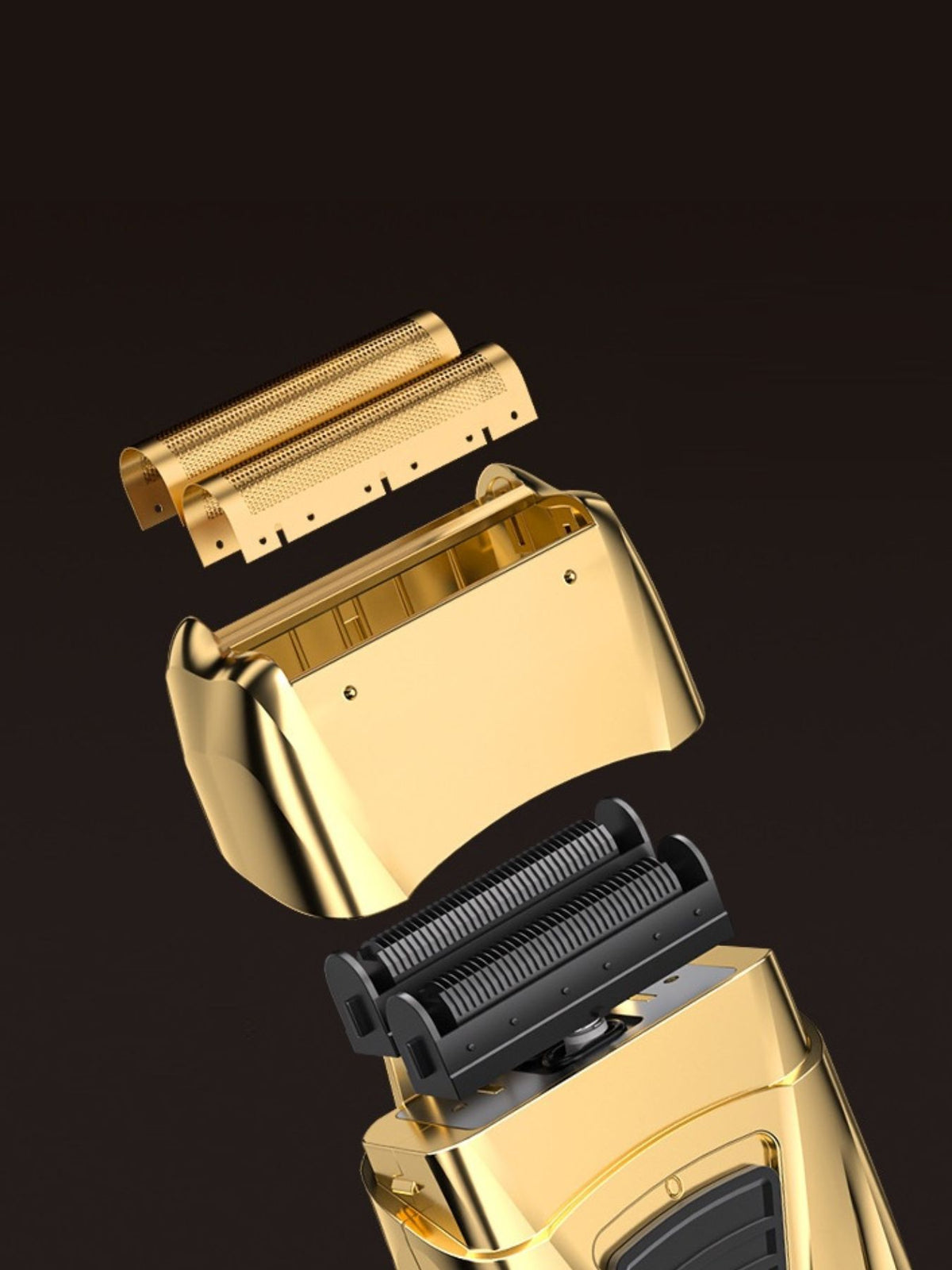 Gold electric shaver side view