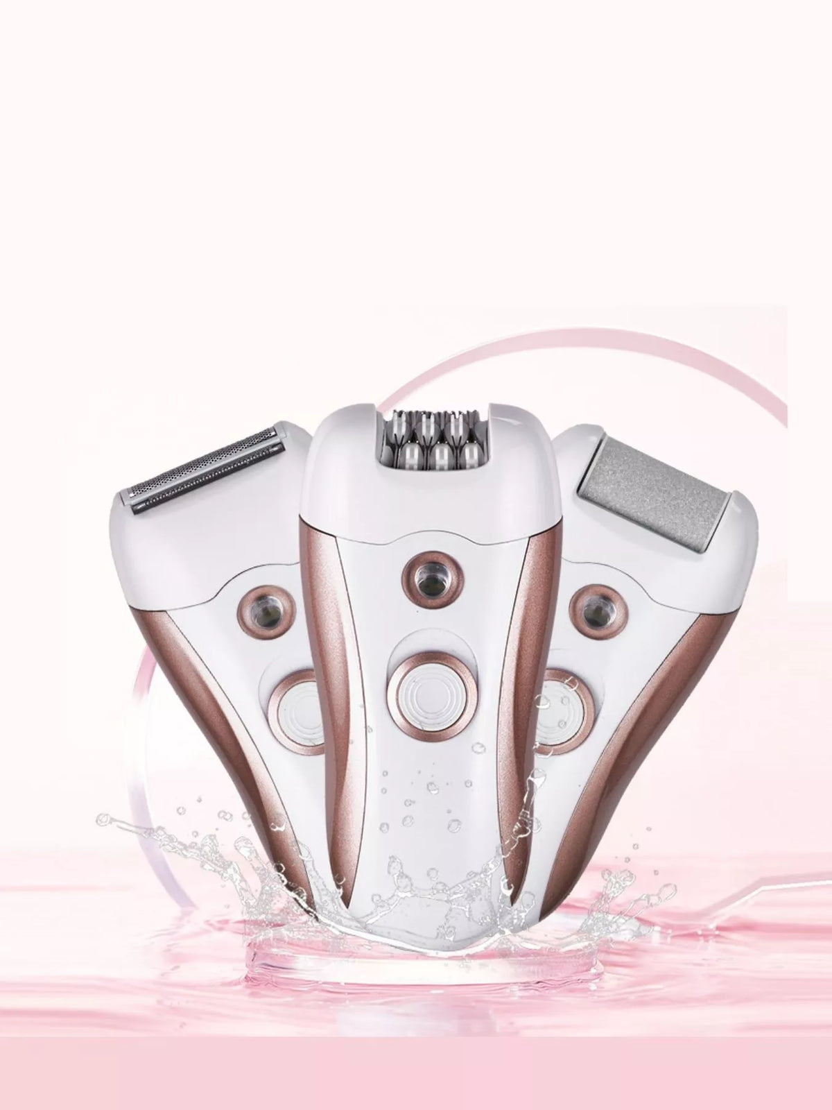 Epilator head with LED light close up