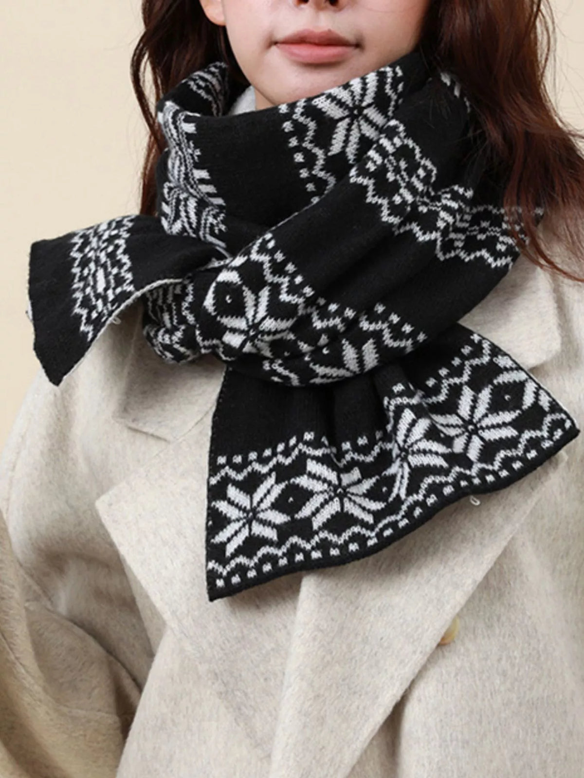 Christmas Snowflake Knit Scarf, view 16
