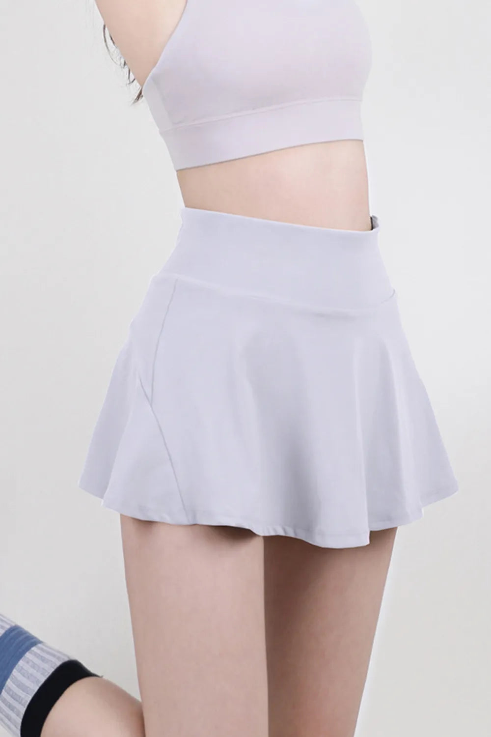 High waist pleated active skirt back detail