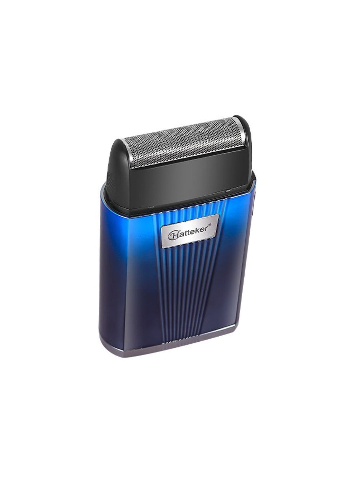 Travel electric shaver in use