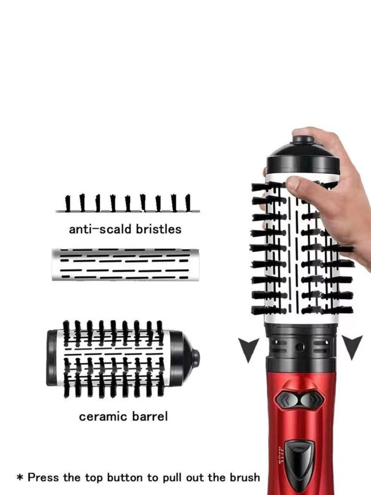 Hot air brush styling hair