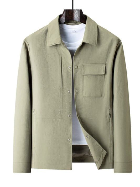 Men's Plus Size Snap Down Long Sleeve Jacket - Fashorio