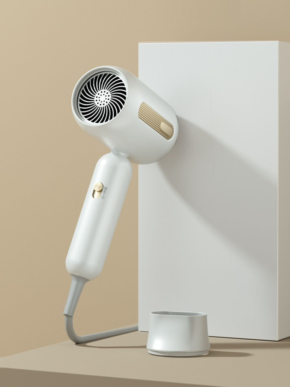 Hair dryer in beige color