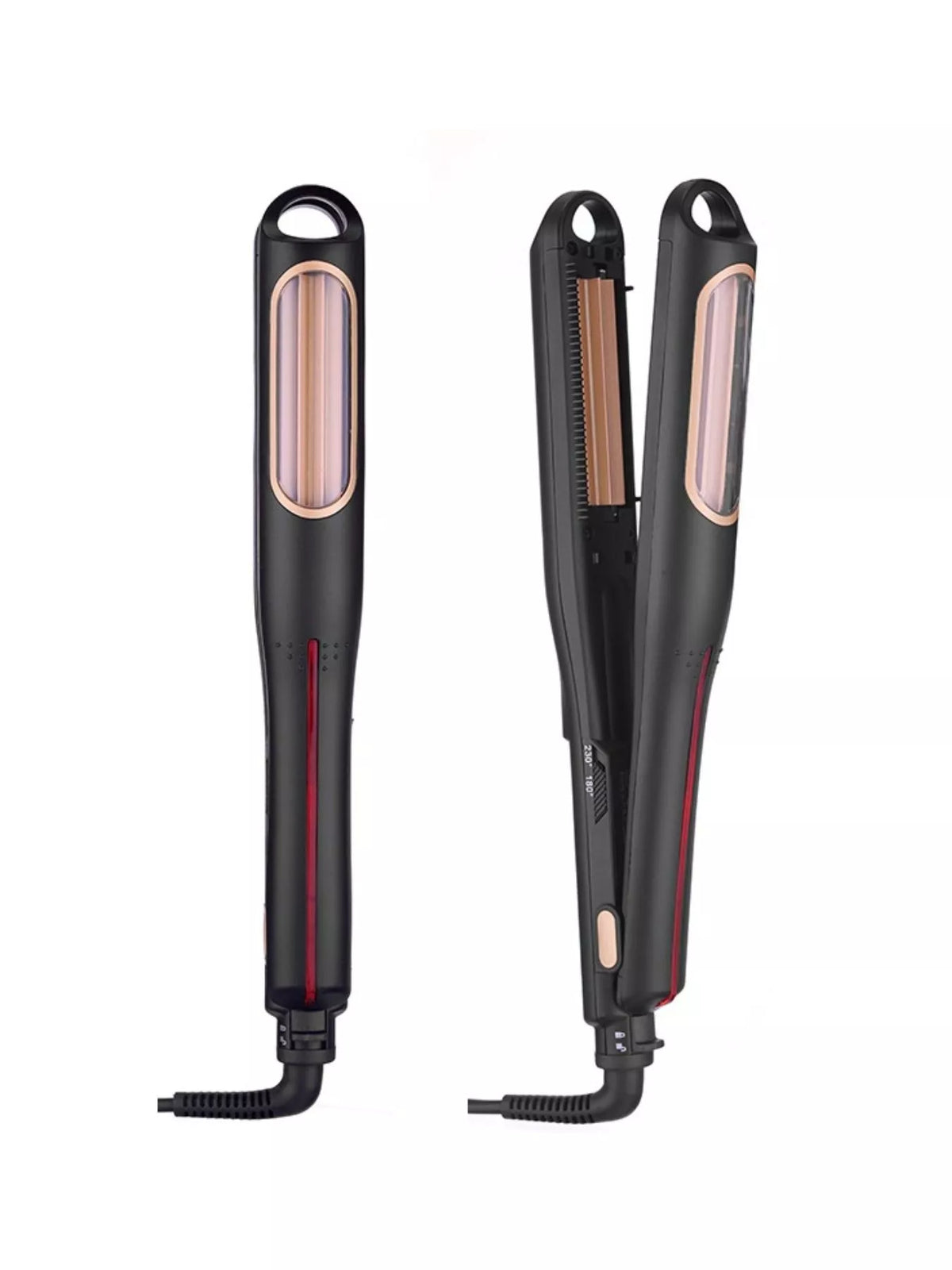 Fast heating 2 in 1 curling iron full view