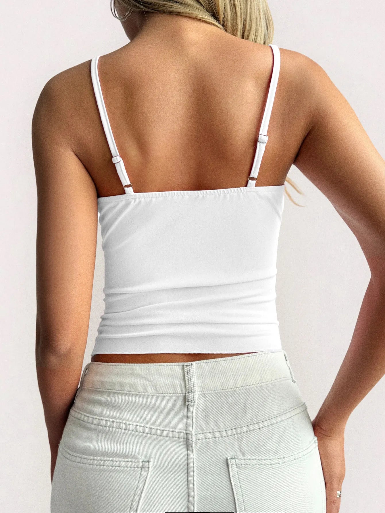 Lace Trim V-Neck Cami Top - Fashorio