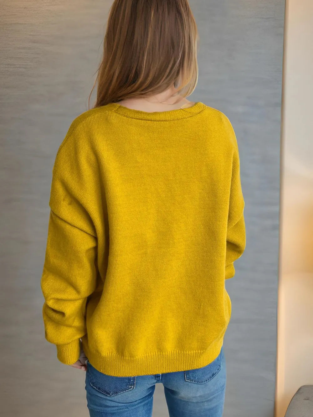 Daisy Button Up V-Neck Cardigan - Fashorio