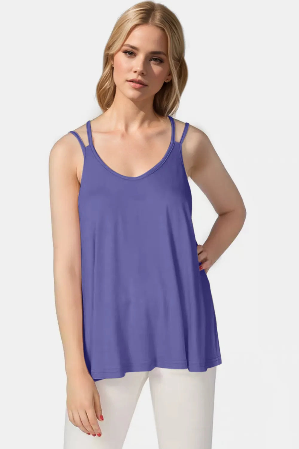 Burnt coral bamboo camisole front view