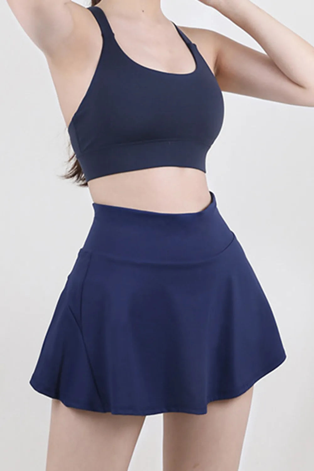 High waist pleated active skirt