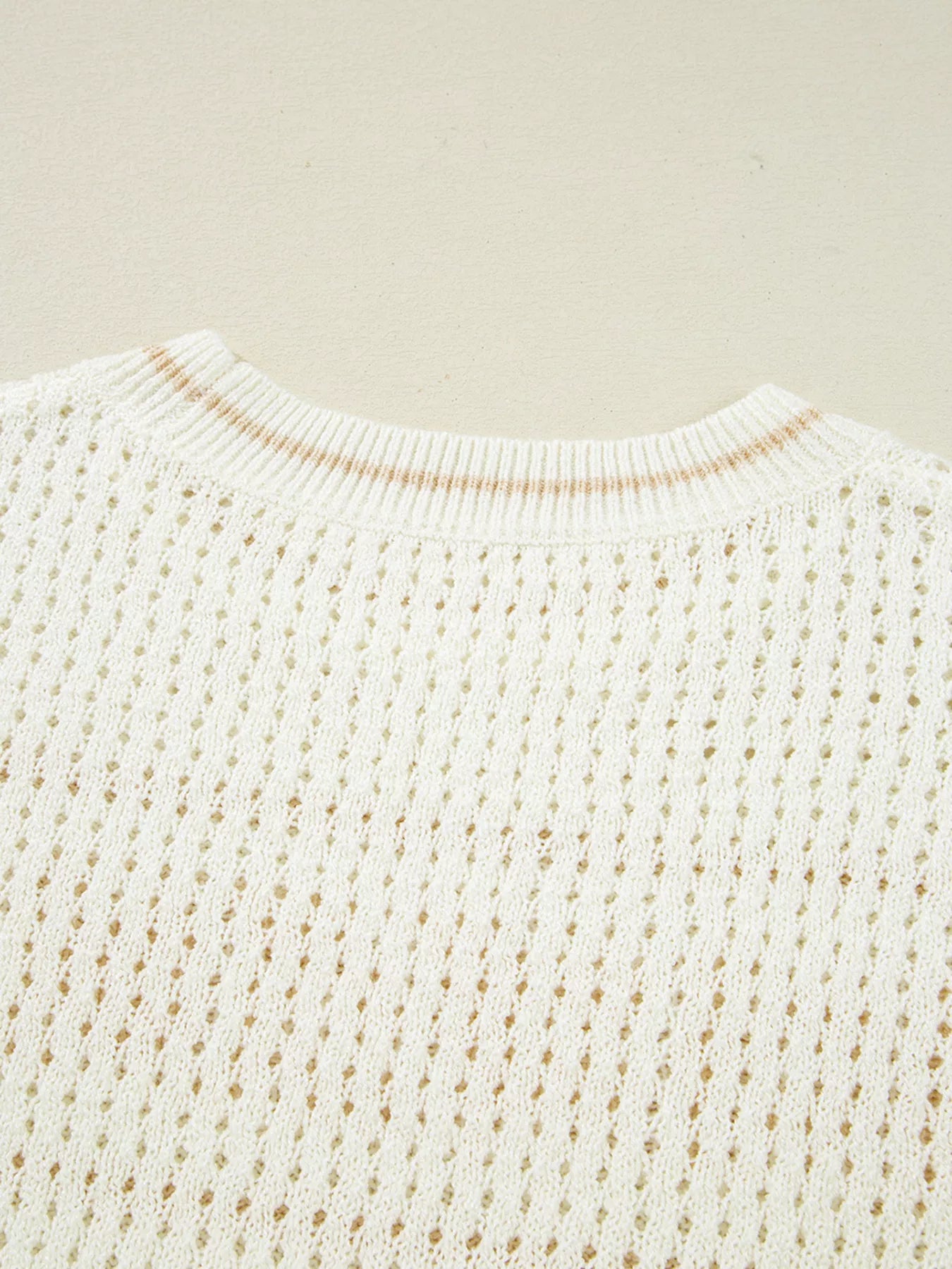 BEACH Hollow Out Knitted Lightweight Dolman Sweater - Fashorio