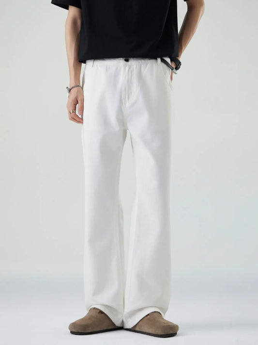 Men's Relaxed Fit Straight Leg Jeans White - Fashorio