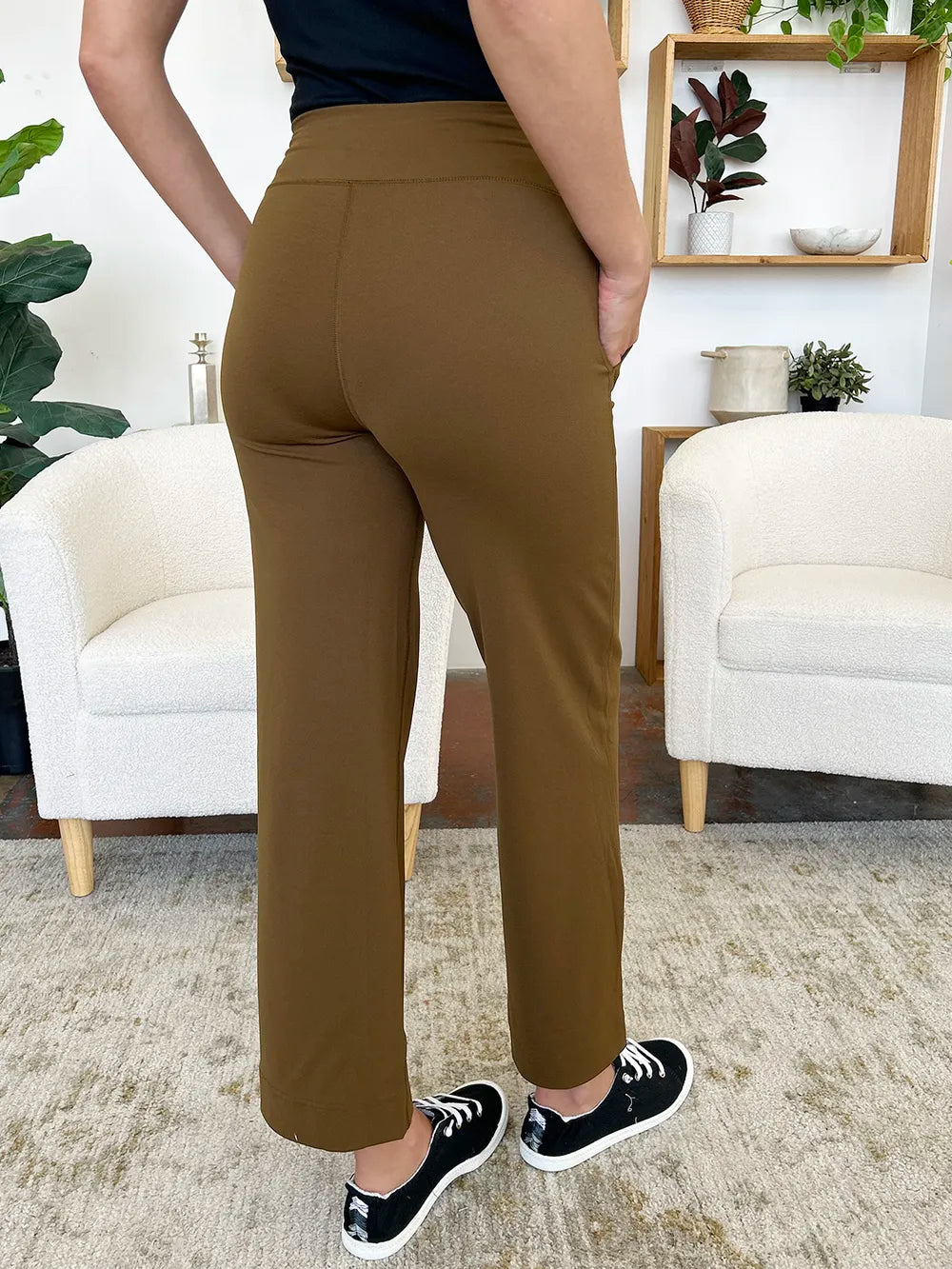 wide leg sports pants side view