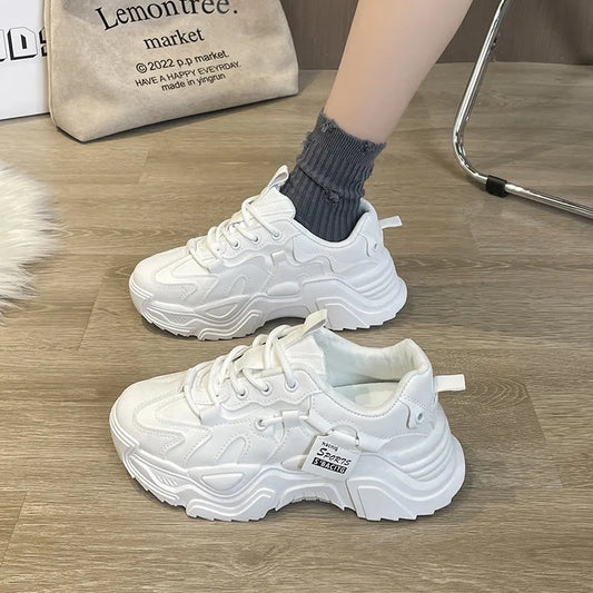 Chunky Platform Athletic White - Fashorio