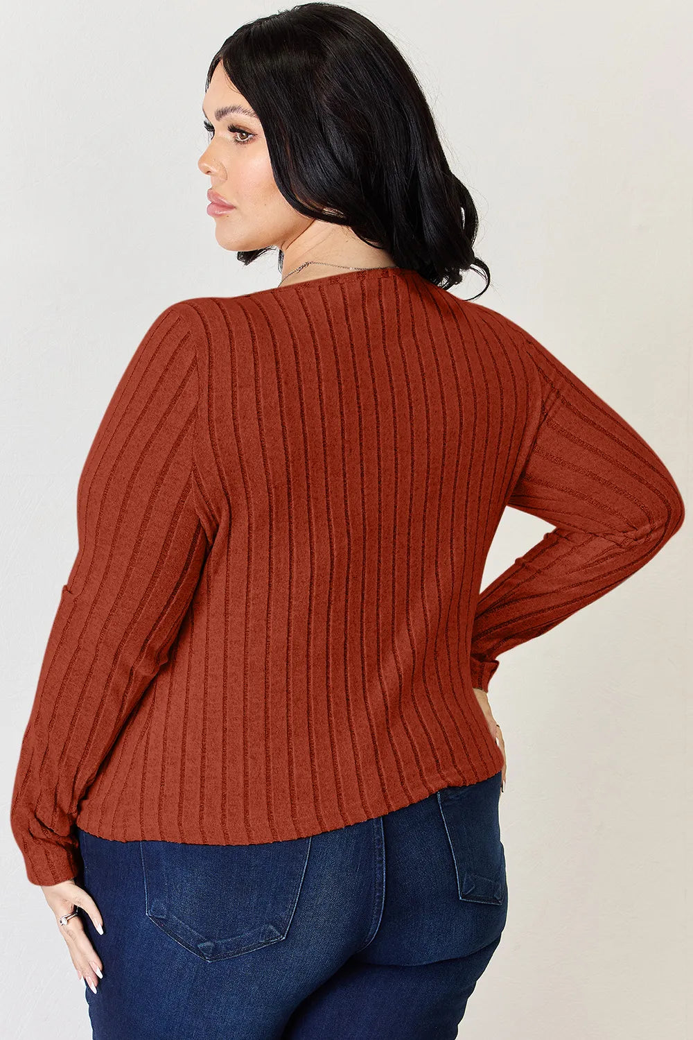 Ribbed knit tee curve model view