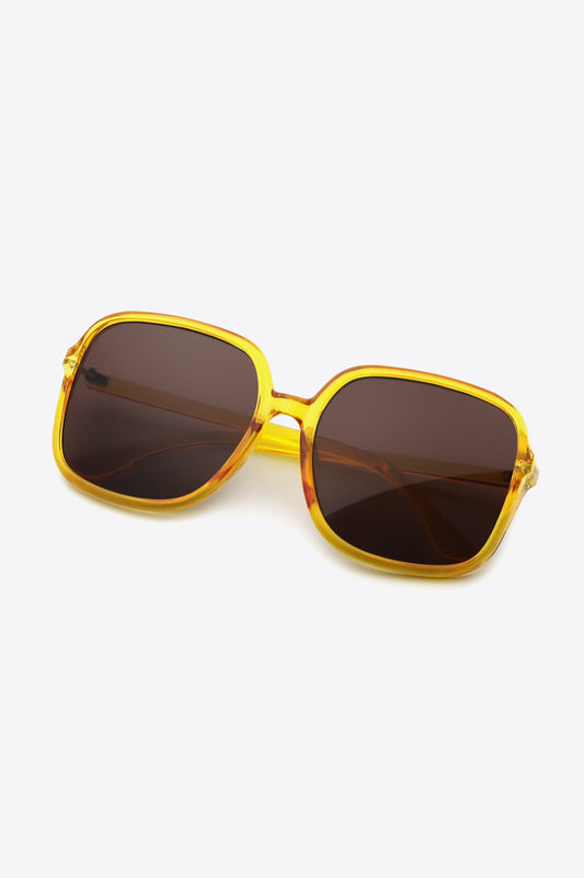Polycarbonate Square Sunglasses Yellow One Size - Fashorio