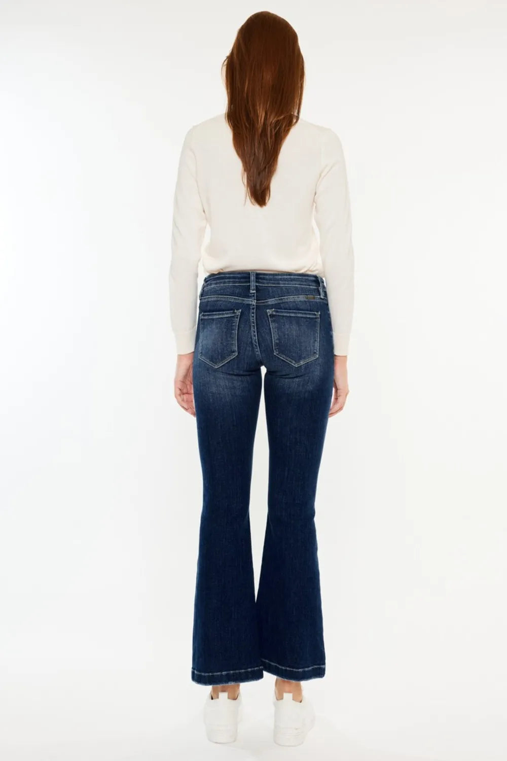Kancan Mid Rise Button Fly Flare Jeans - Fashorio